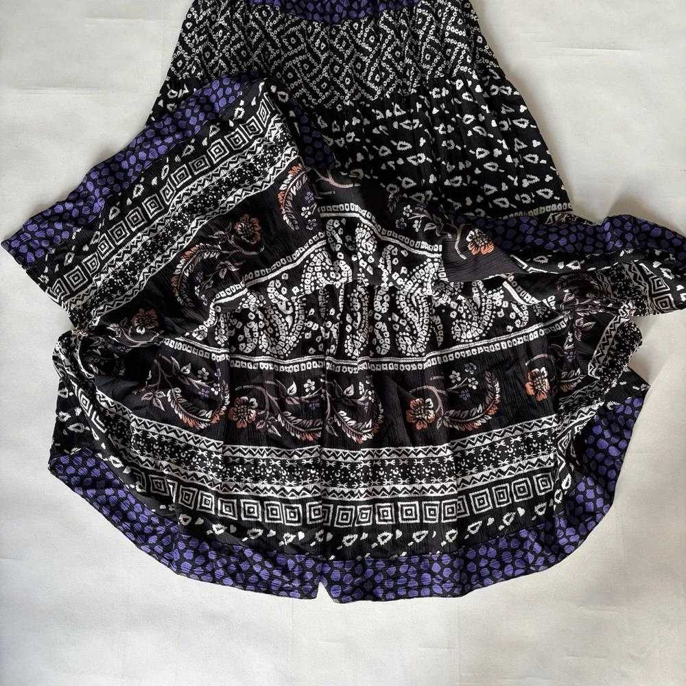 VTG Carole Little x Saint Tropez West Women Skirt 8 Whimsigoth Witchy Broomstick